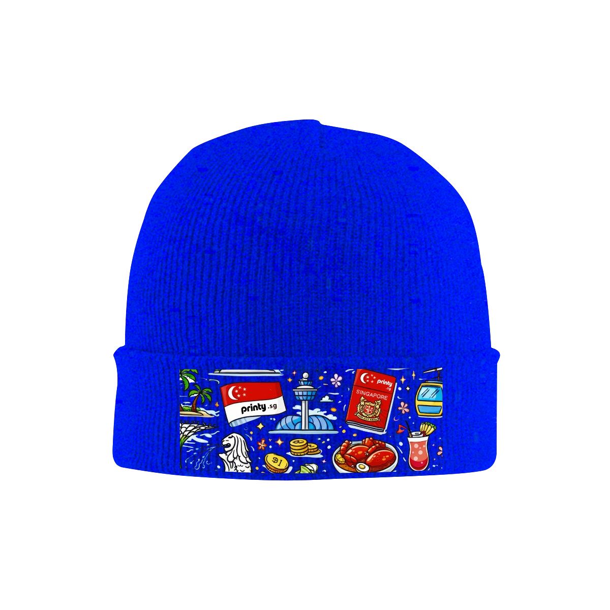 Custom Knit Hat with Heat Transfer Patch