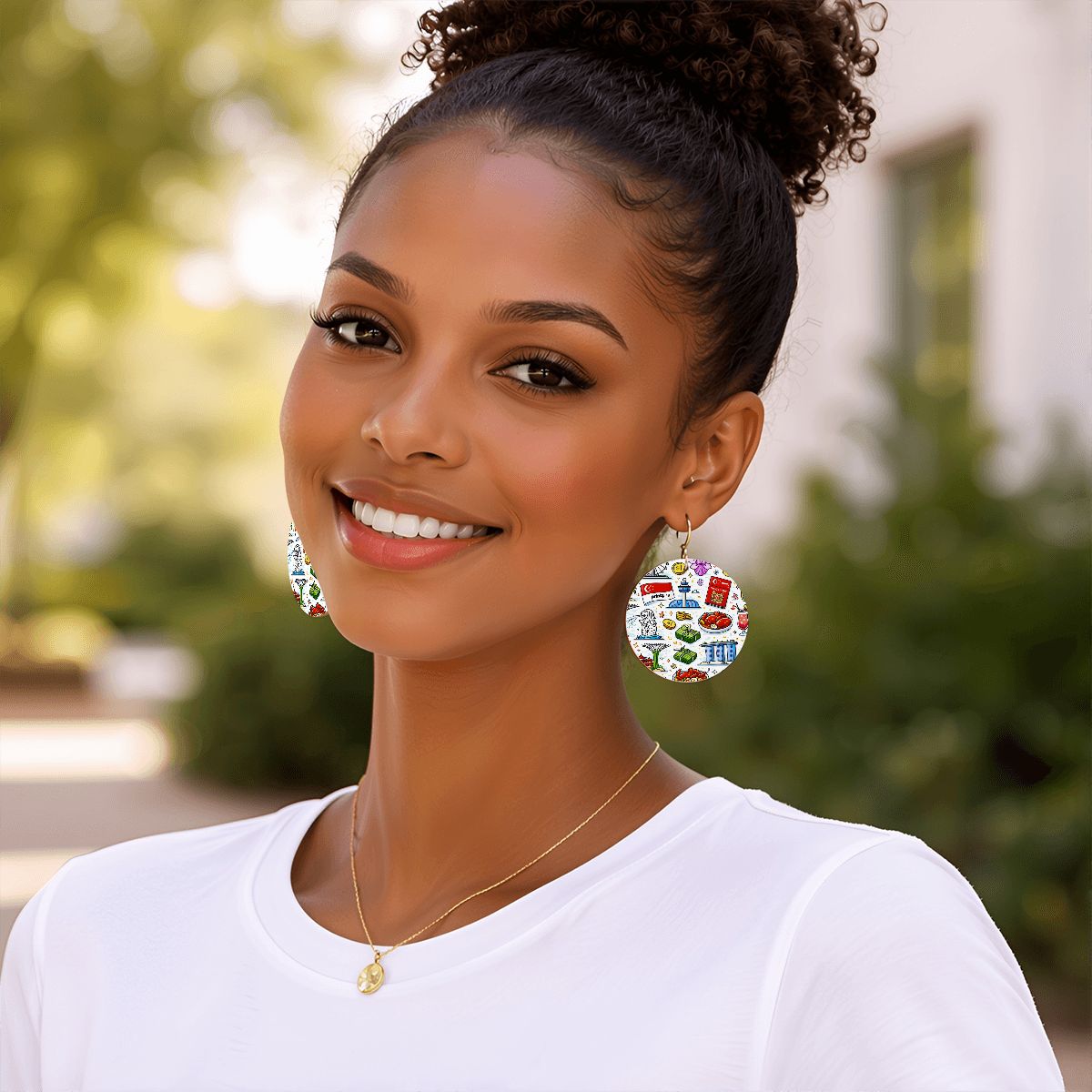 Custom Leather Round Earrings