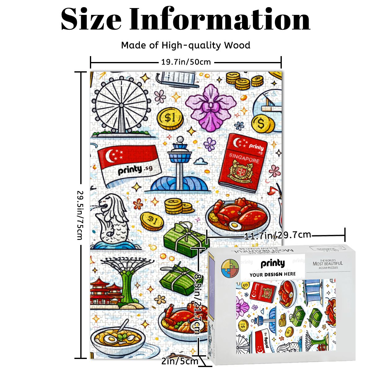 Custom Wooden Jigsaw Puzzles 1000 pcs (Vertical)