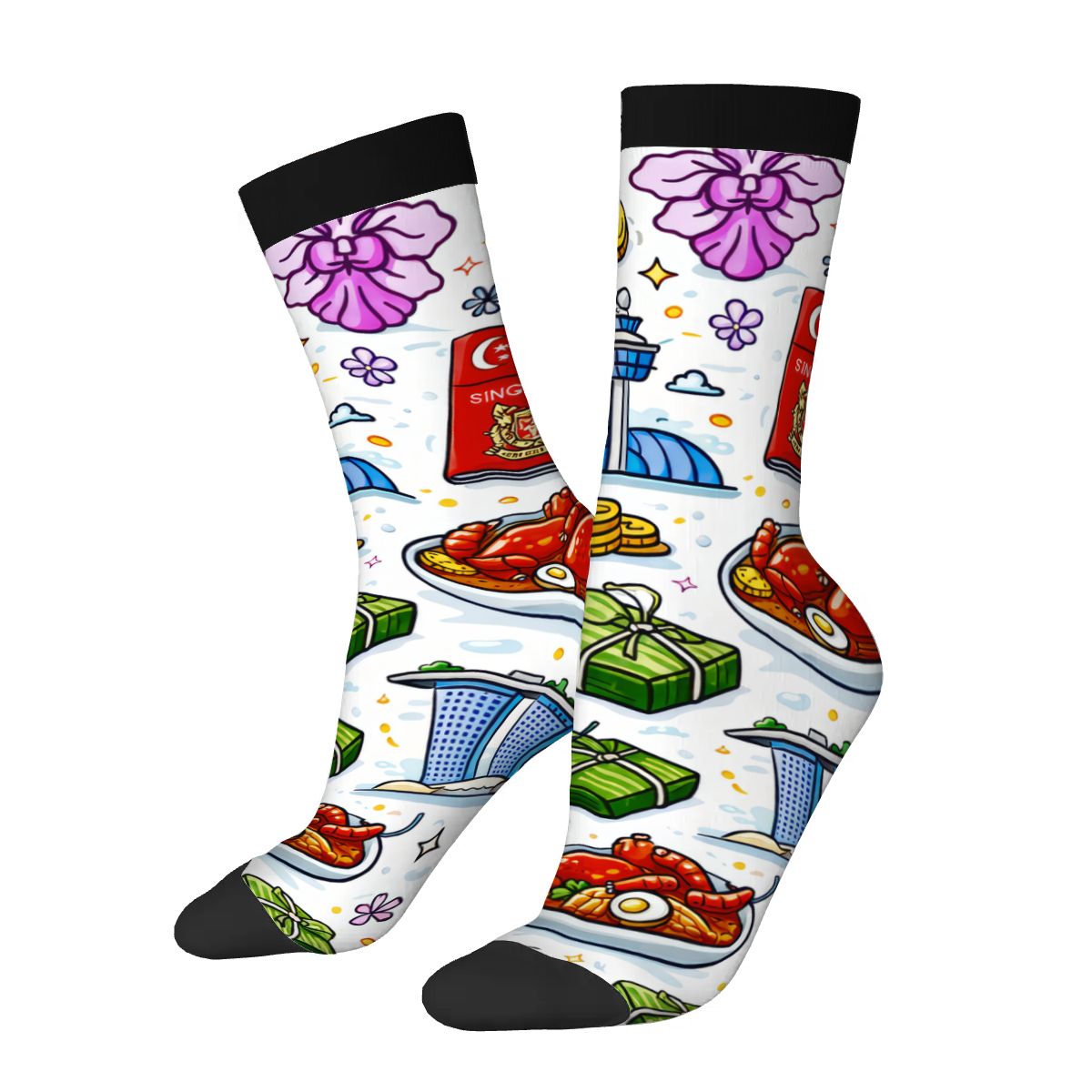 Custom Color Contrast Crew Socks