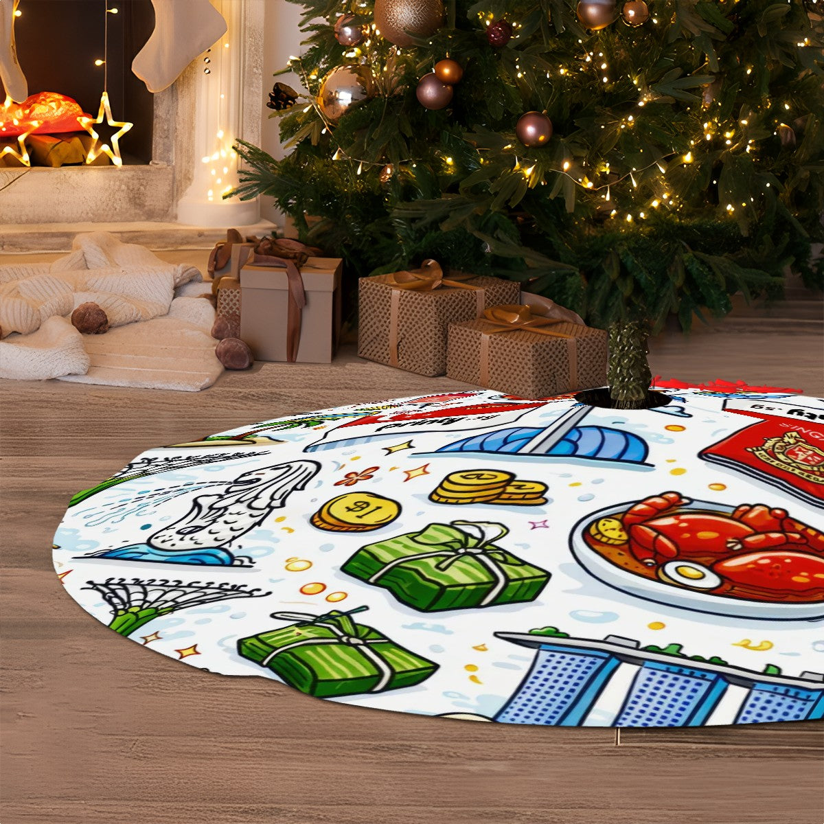 Custom Symmetrical Thickened Christmas Tree Skirt