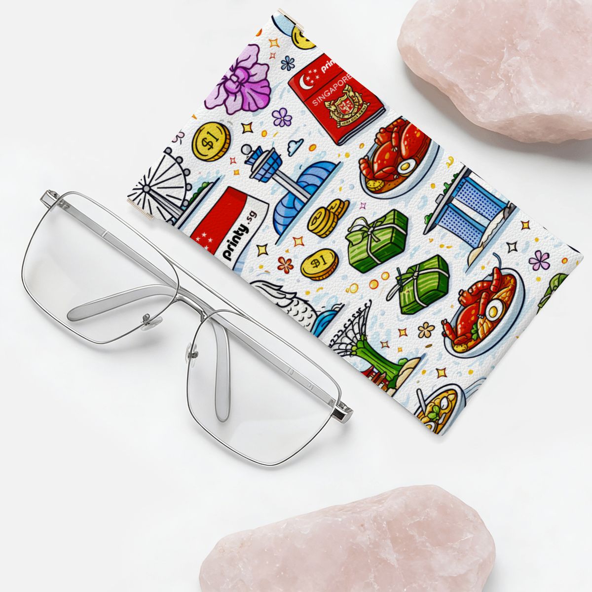 Custom Squeeze Top Leather Glasses Case