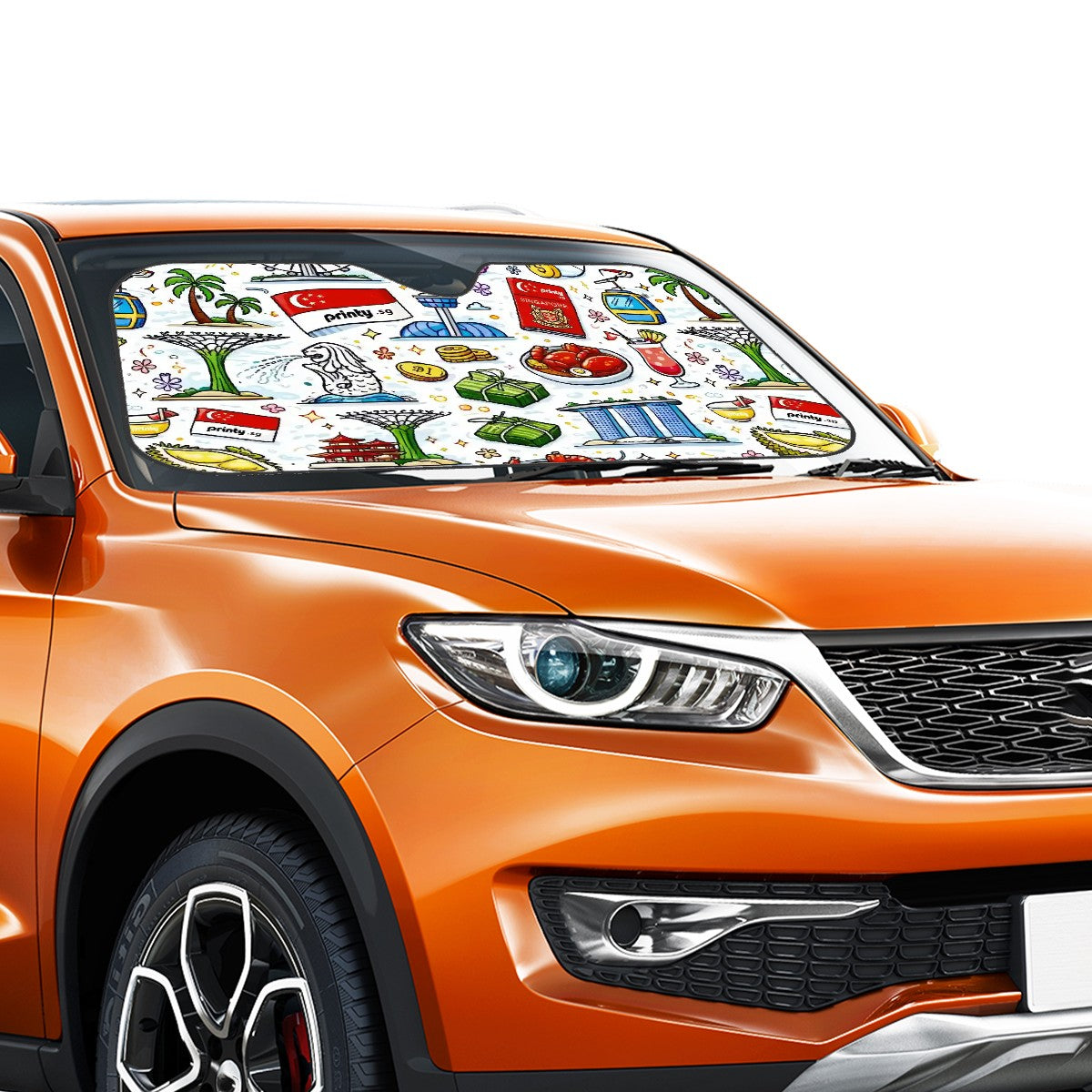 Custom Car Windshield Sun Shade (Stiff Version)