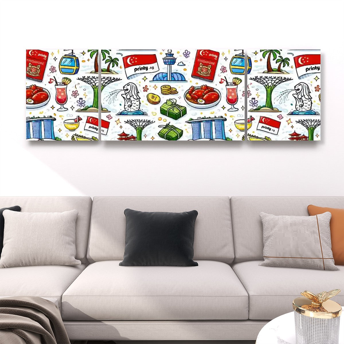 Custom 3 Panels Canvas Prints Wall Art (Set A)