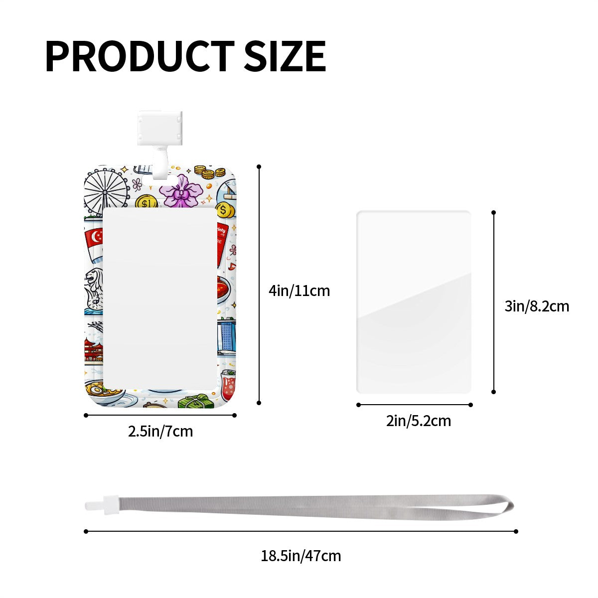 Custom Vertical ID Badge Holder(Double-Sided Design)