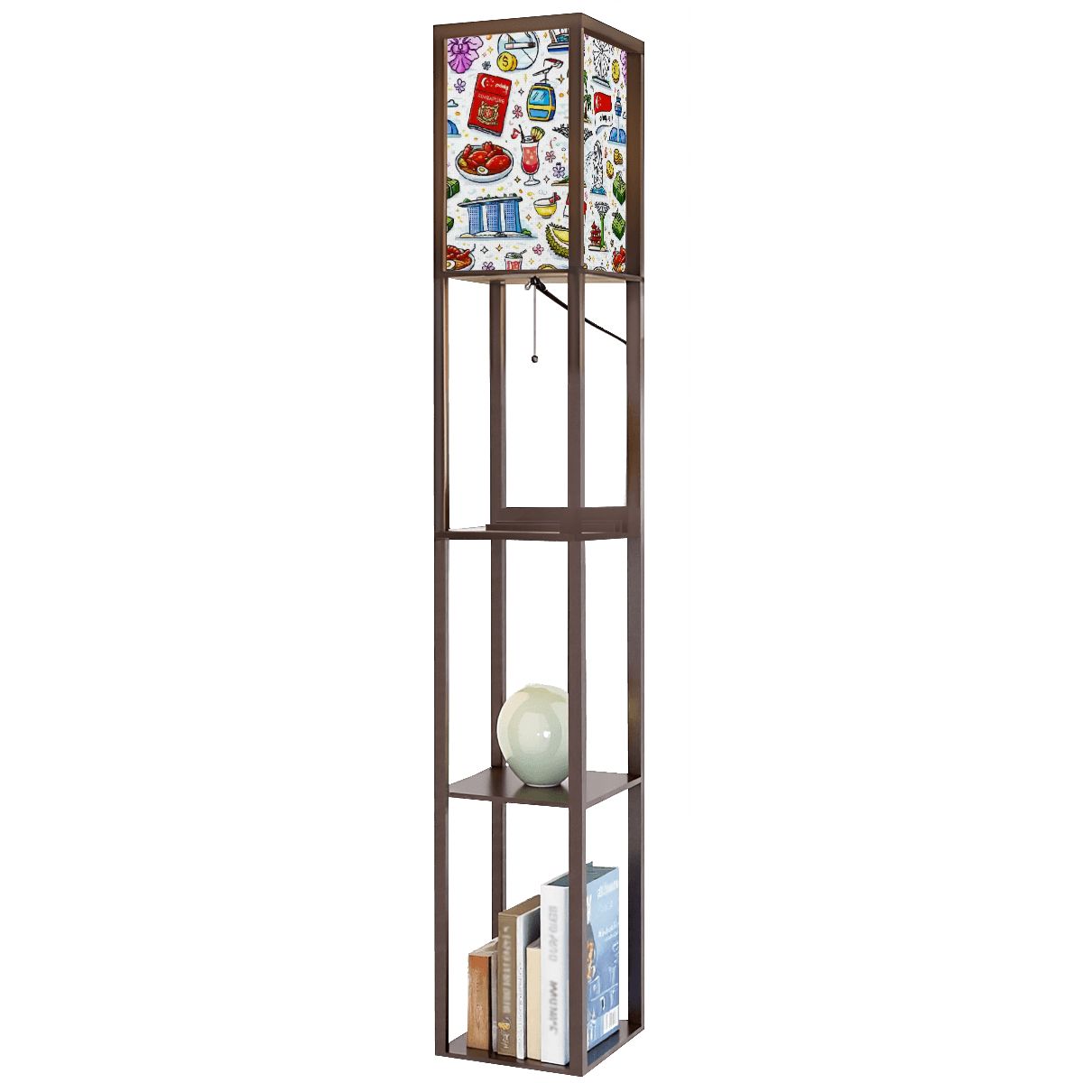 Custom Lampshade for Floor Lamp with Shelves