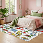 Custom Area Rug with White Border 48"x72"