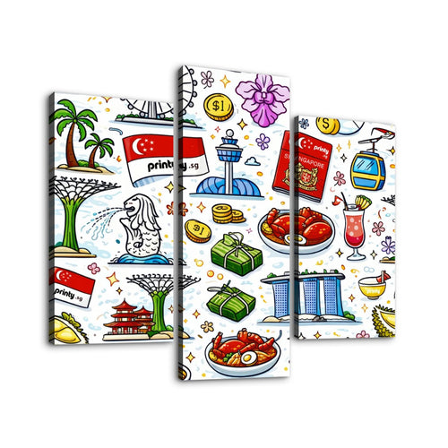Custom 3 Panels Canvas Prints Wall Art (Set G)