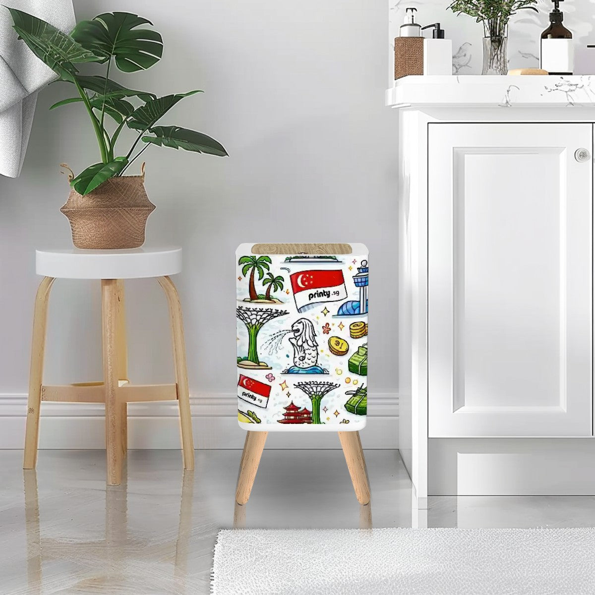 Custom Square Small Trash Can with Lid