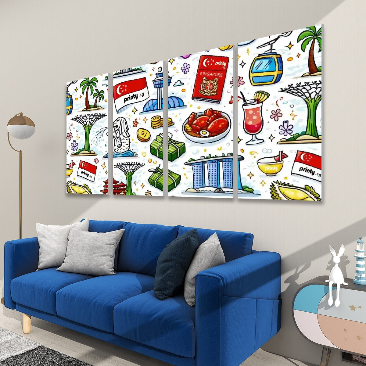Custom 4 Panels Sound Absorbing Wall Art