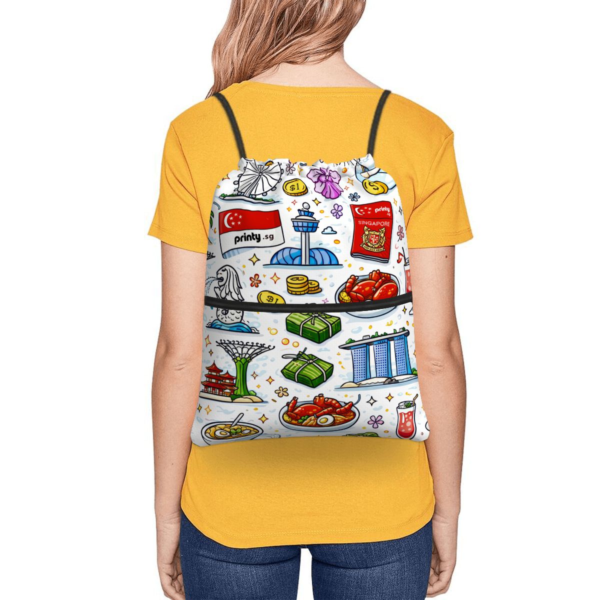 Custom Zipper Drawstring Backpack