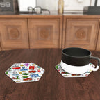 Custom Hexagon Leather Coasters Set of 6