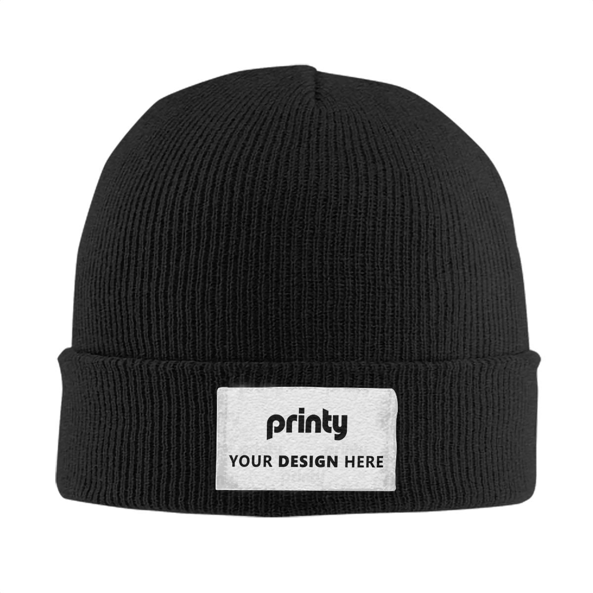 Custom Knitted Hat with Velvet Patches