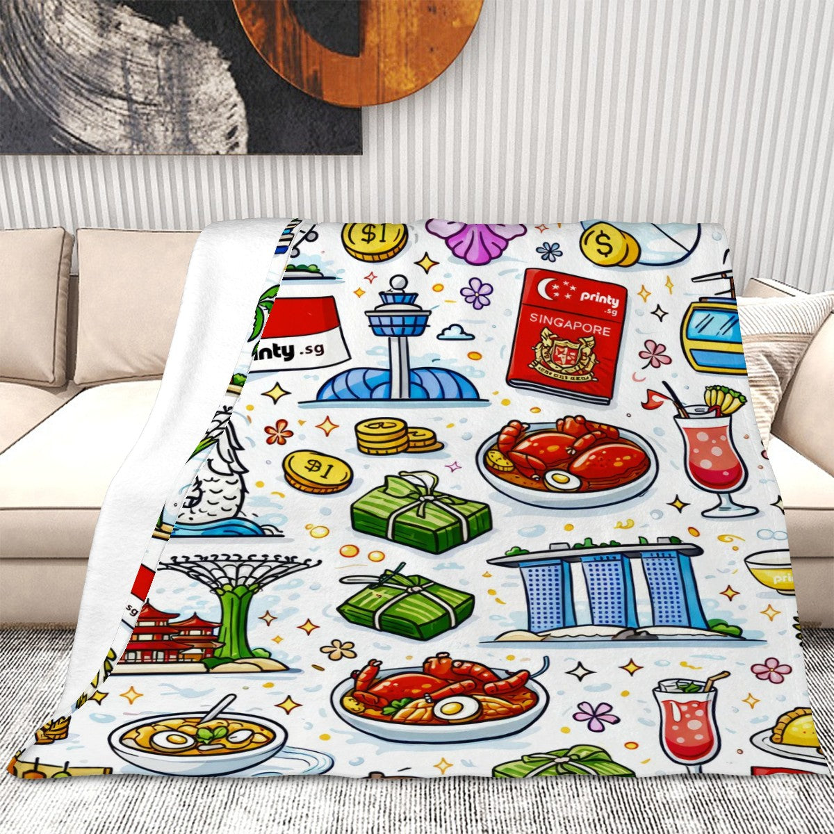 Custom 320 GSM Flannel Throw Blanket (7:8)