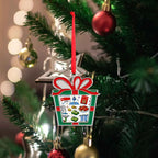 Custom Trapezoid Christmas Decorations Alloy Pendants