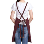 Custom Unisex Canvas Cross Back Apron with Pockets