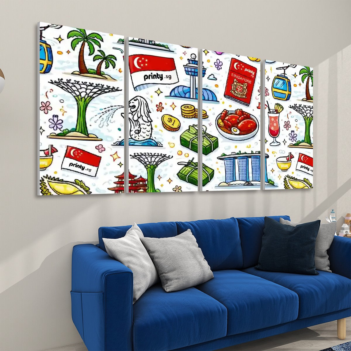 Custom 4 Panels Sound Absorbing Wall Art