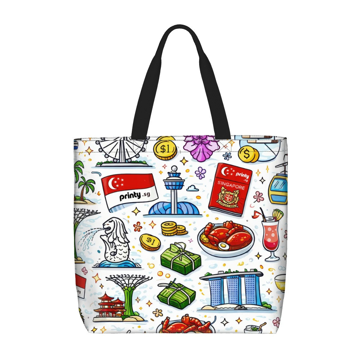 Custom Large Capacity One Shoulder Tote Bag With Zipper