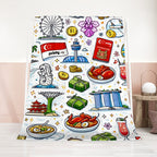 Custom 320 GSM Large Thick Flannel Throw Blanket (3:4)