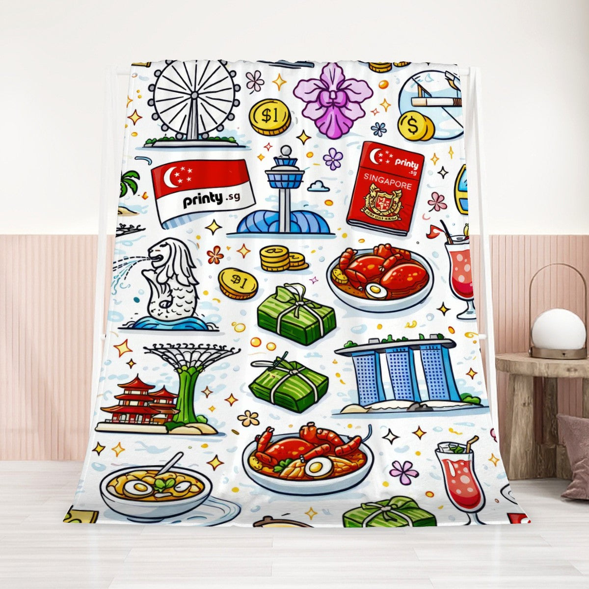 Custom 320 GSM Large Thick Flannel Throw Blanket (3:4)