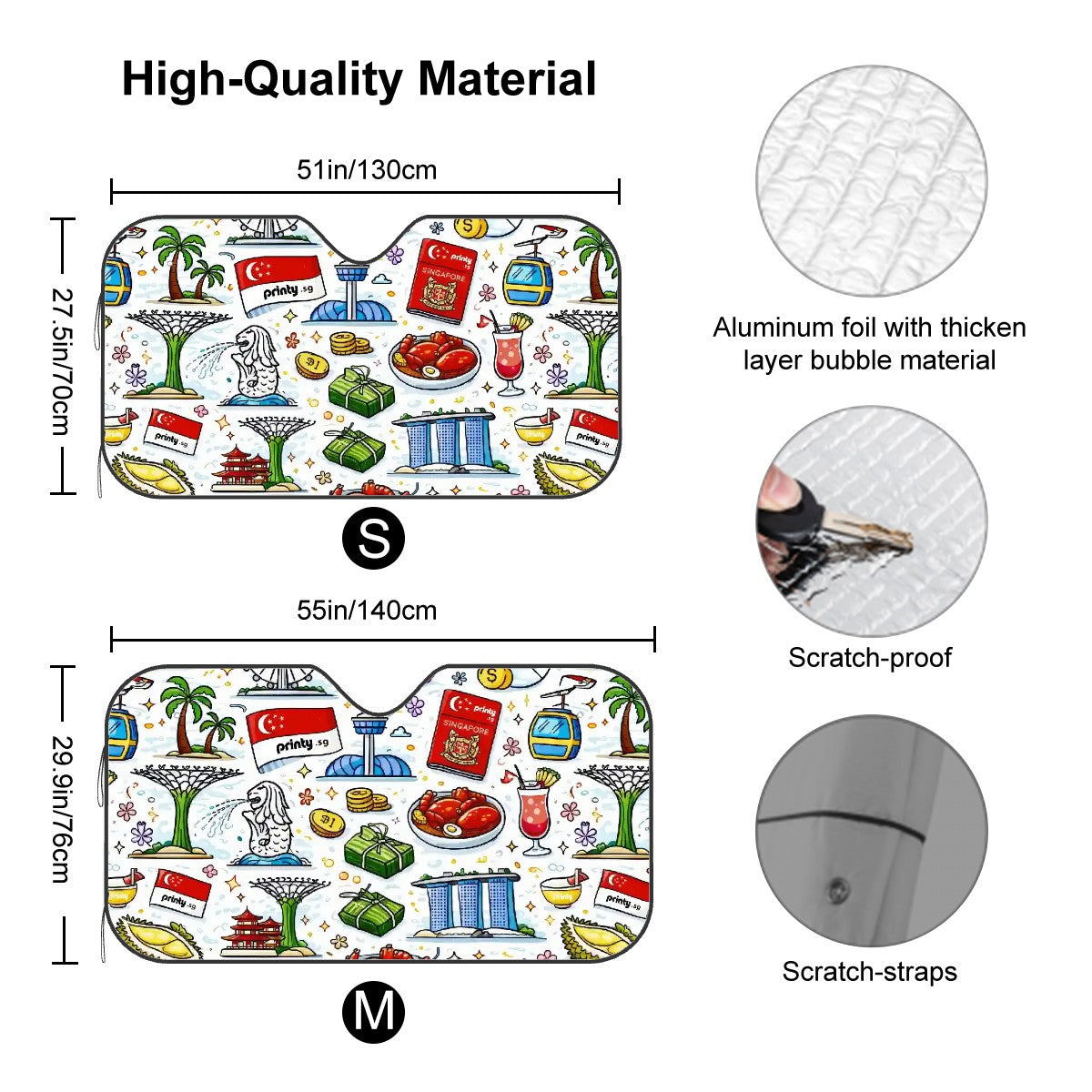Custom Car Windshield Sun Shade (Stiff Version)