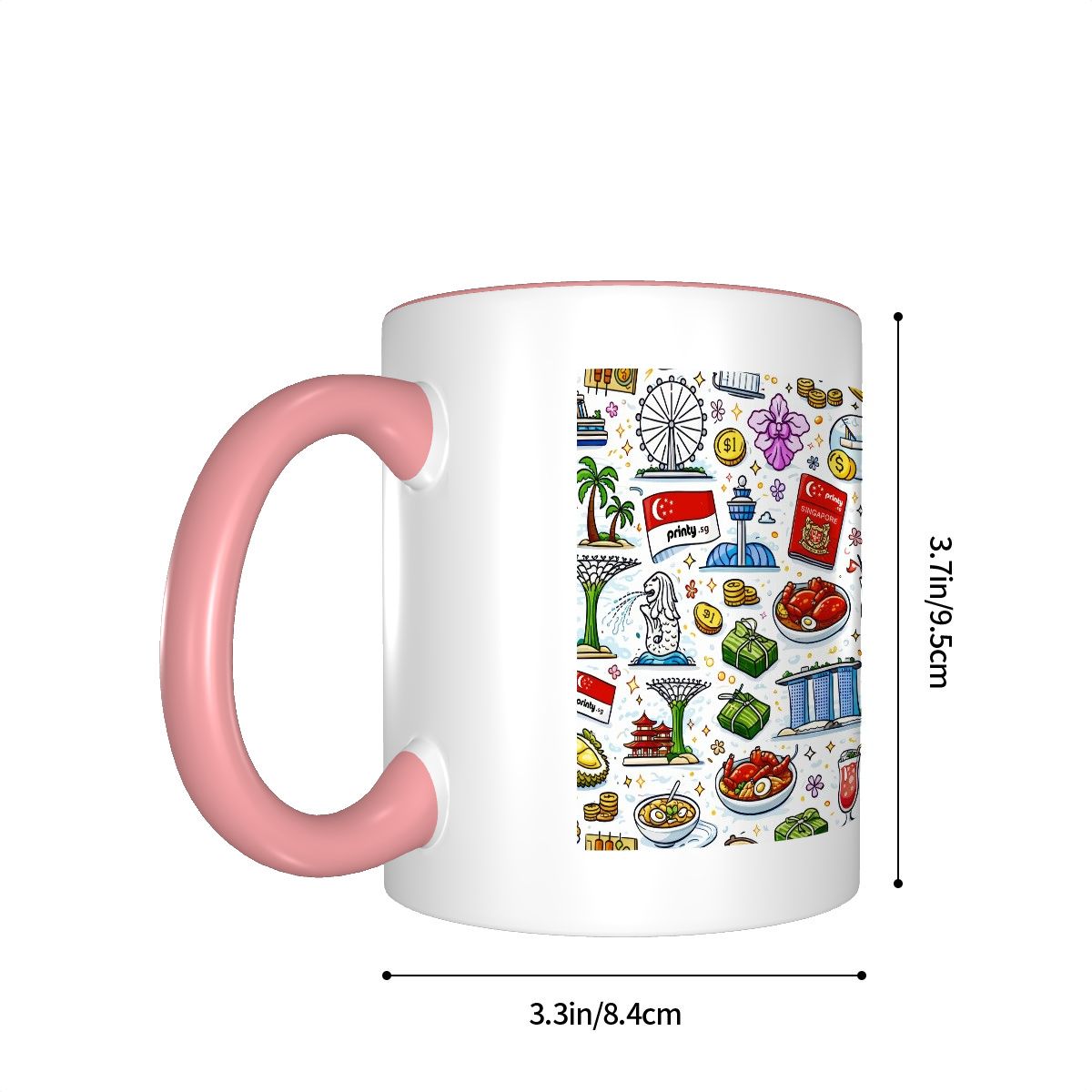 Custom Colored Ceramic Coffee Mug (11oz) (Area Print)