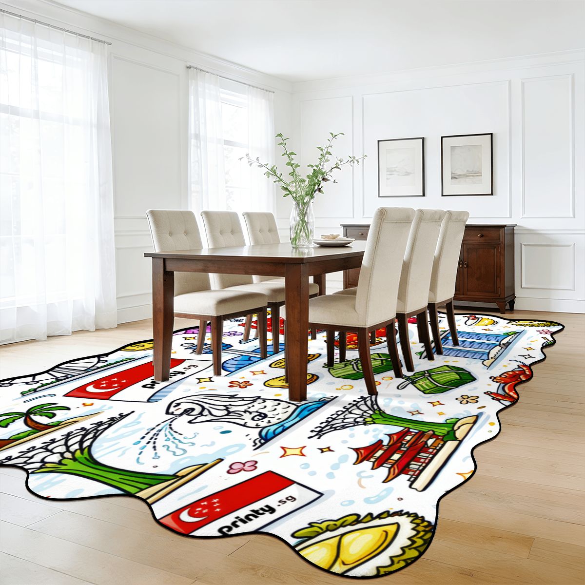 Custom Scalloped Area Rug 168"x118"