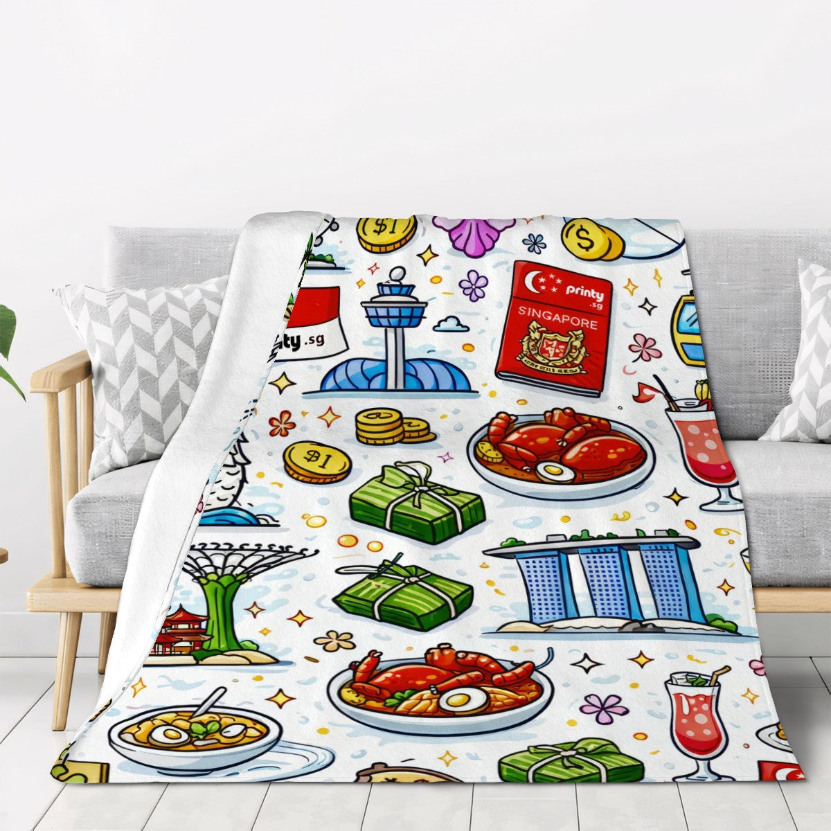 Custom 320 GSM Thick Flannel Throw Blanket (3:4)