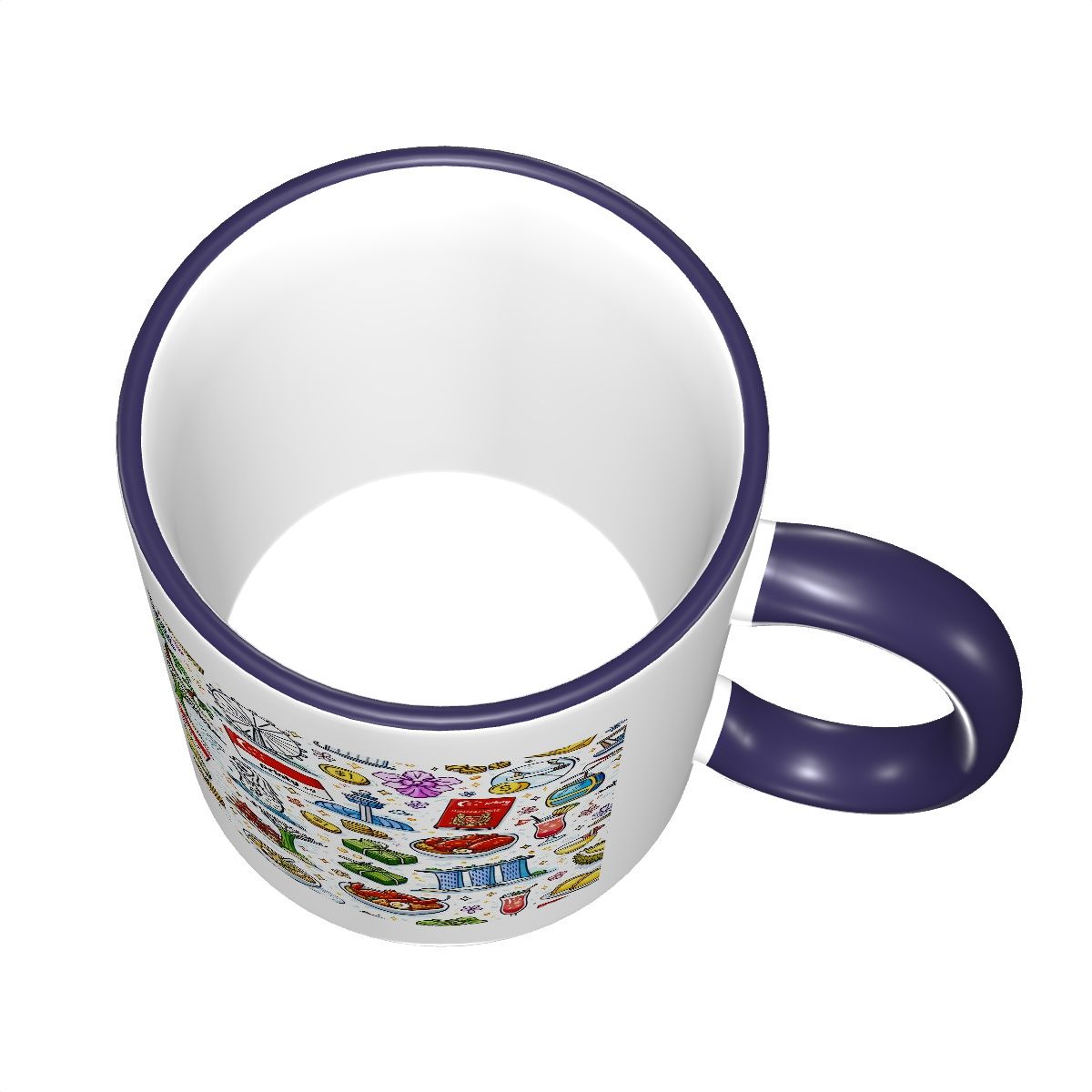Custom Colored Ceramic Coffee Mug (11oz) (Area Print)