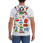 Custom Large Capacity Oxford Backpack with Cloth Side Pockets