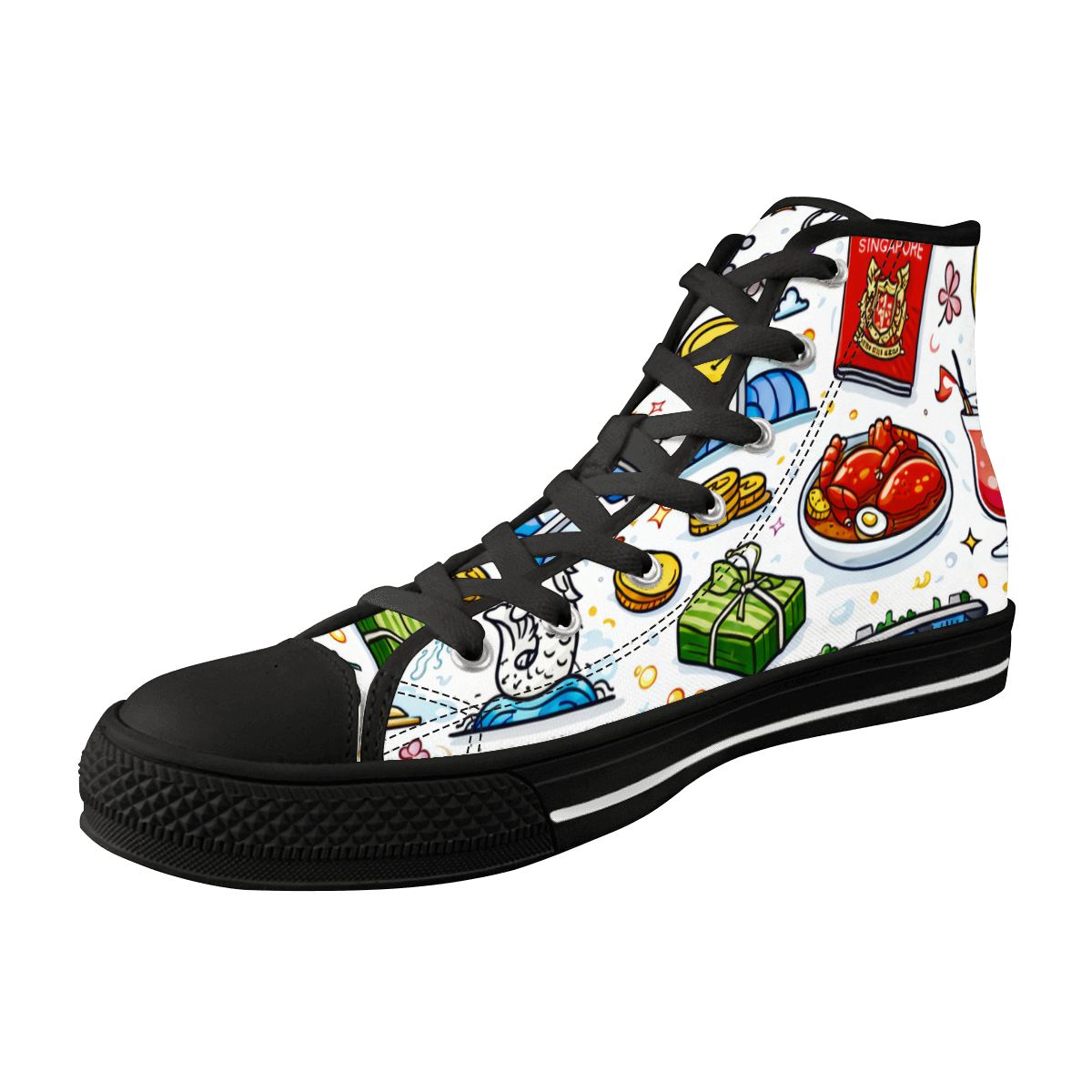 Custom Women's High Top Canvas Shoes Customized Tongue