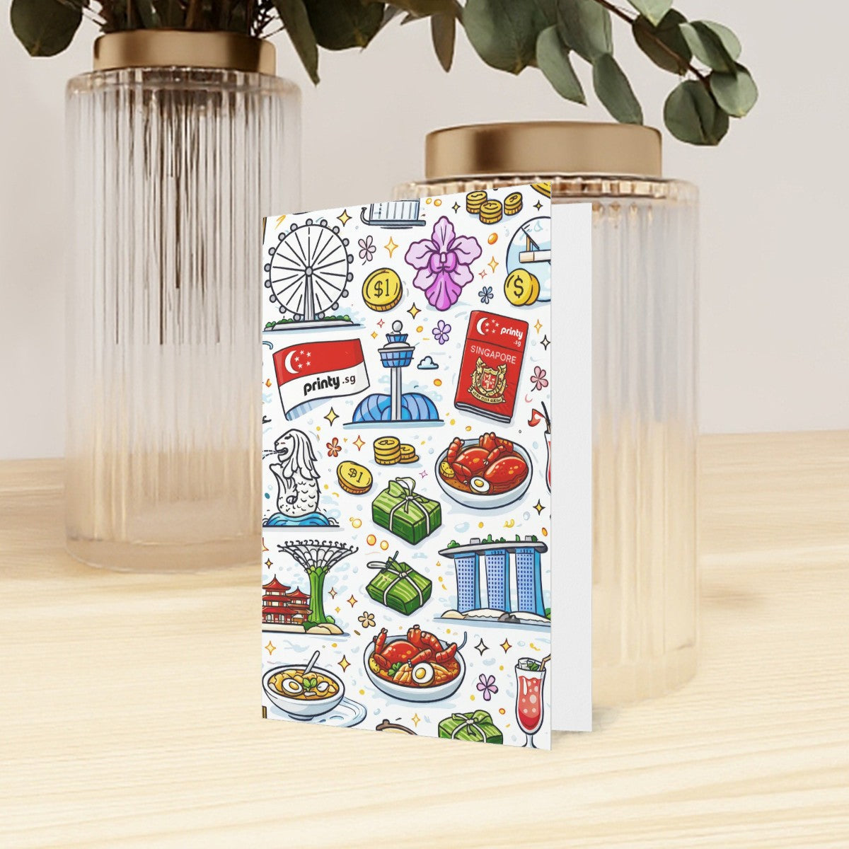 Custom Vertical Greeting Cards (Pearl Paper)