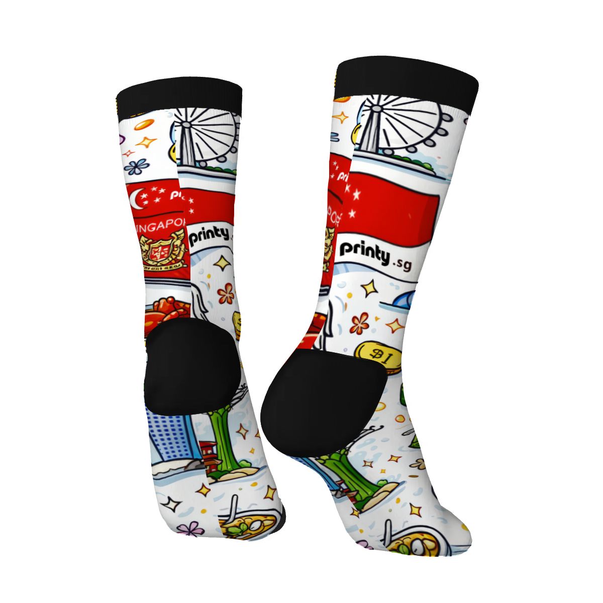 Custom Color Contrast Crew Socks