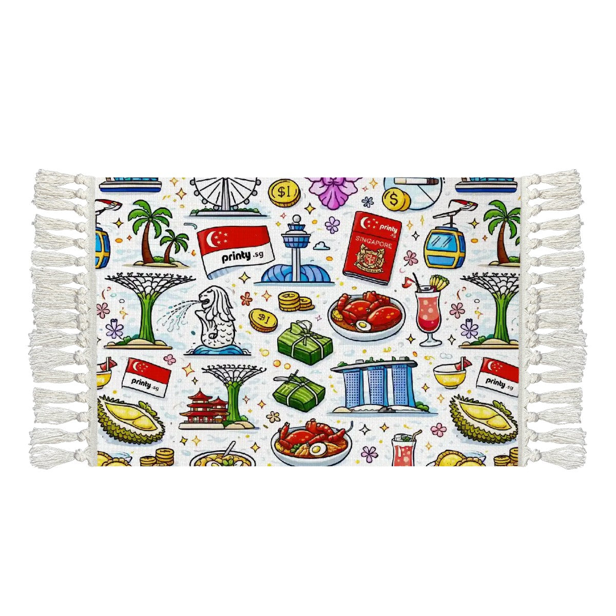 Custom Coffee Table Mat Placemat with Tassels