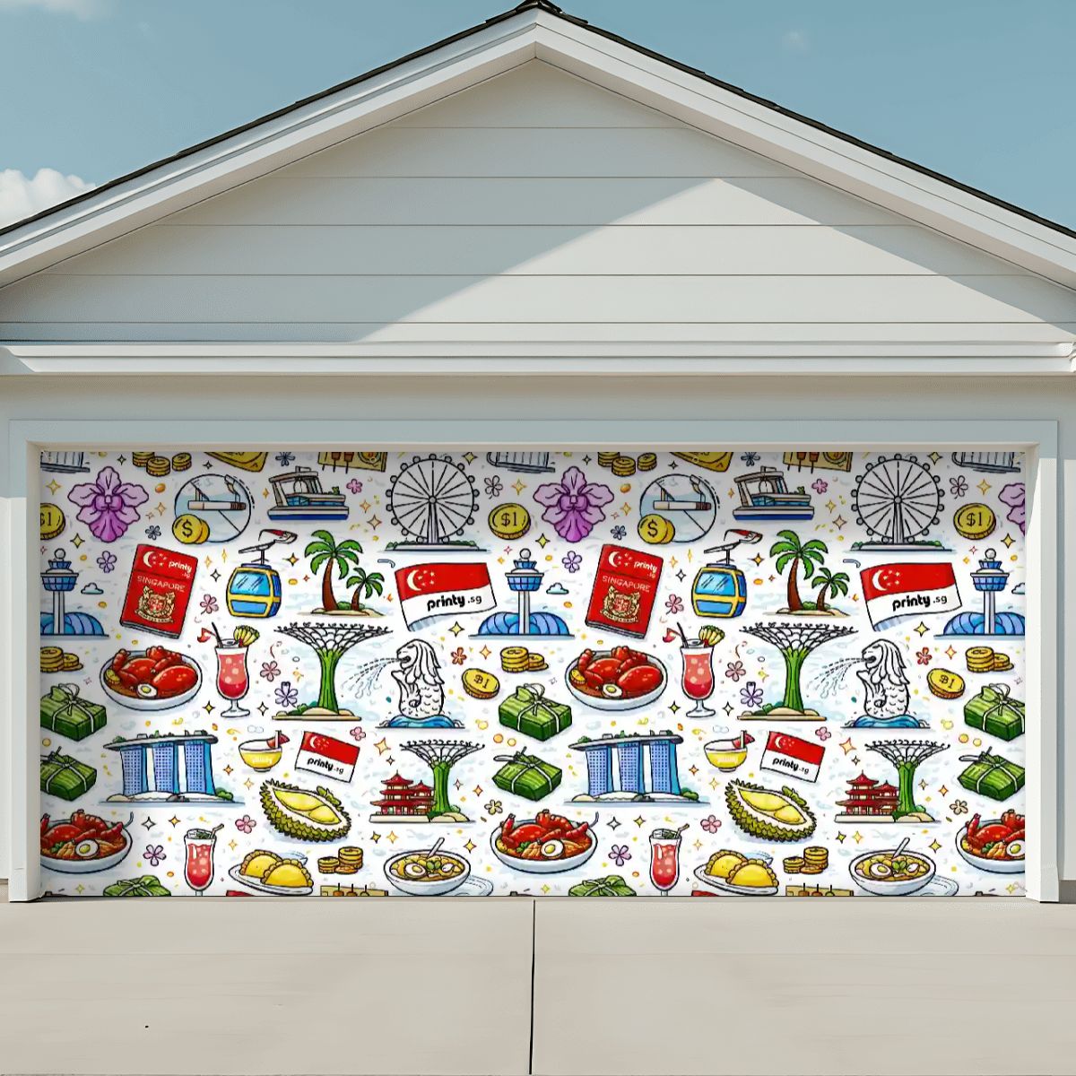 Custom Garage Door Banner Backdrop