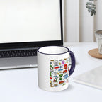 Custom Colored Ceramic Coffee Mug (11oz) (Area Print)
