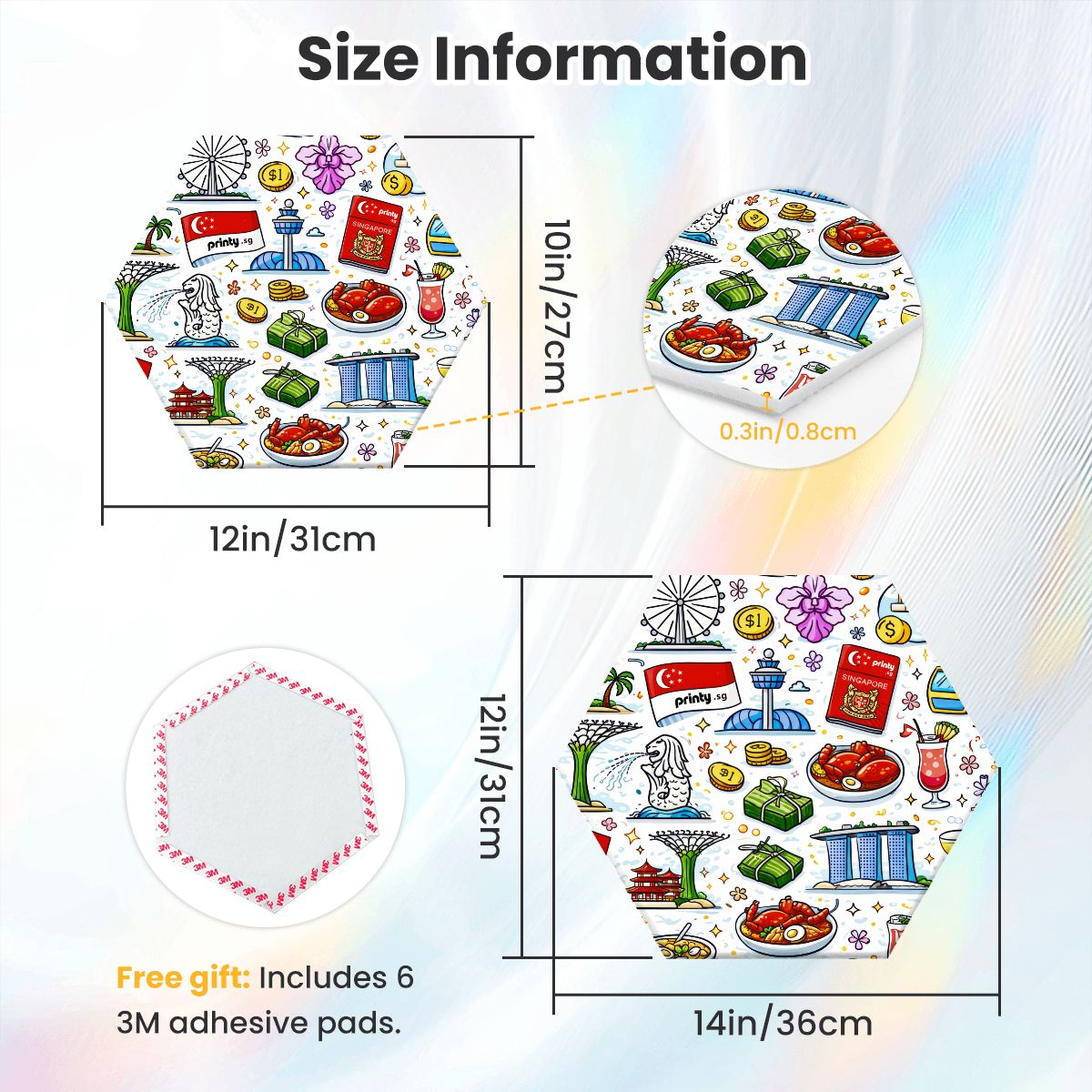 Custom Hexagon Sound Absorbing Panels 3 Pieces