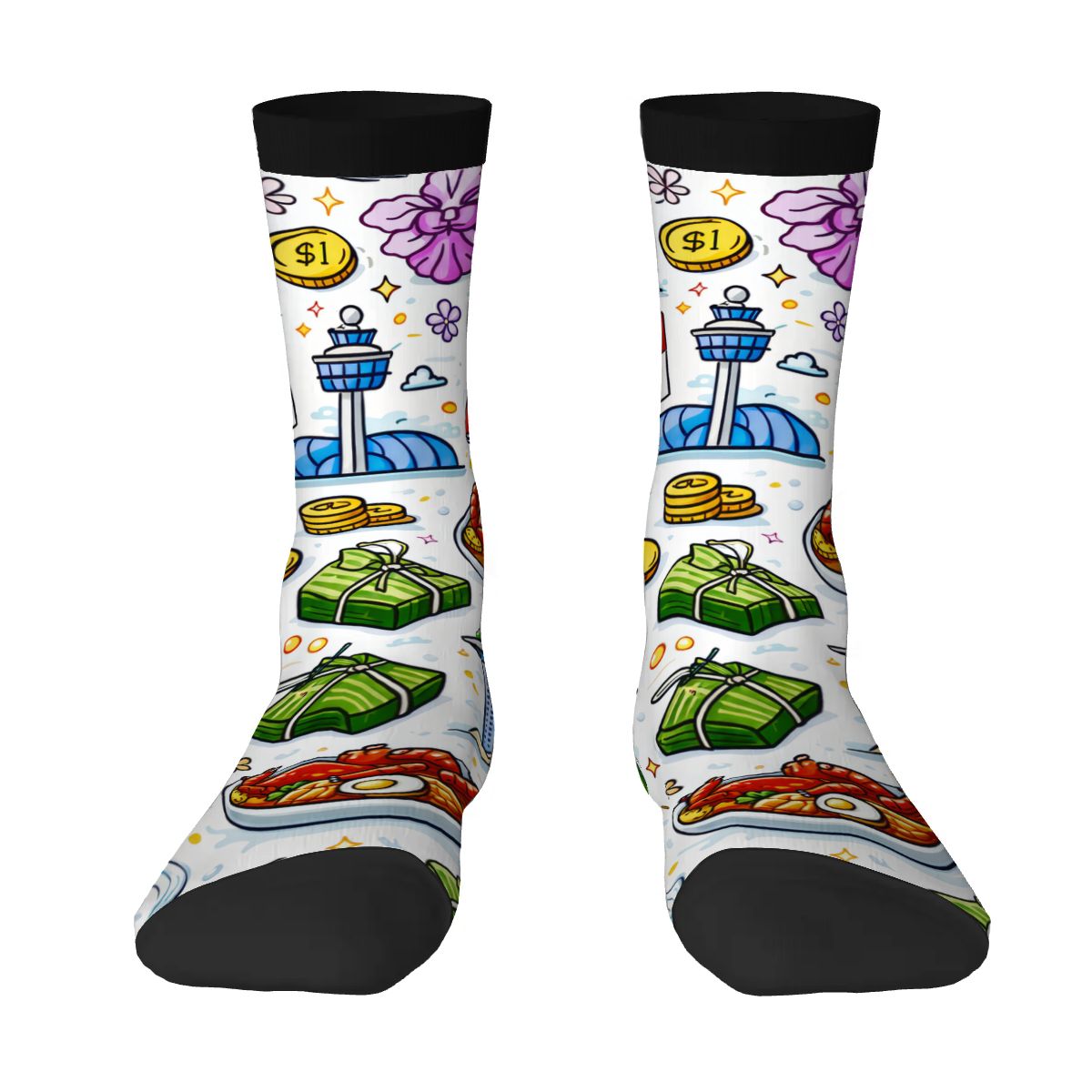 Custom Color Contrast Crew Socks
