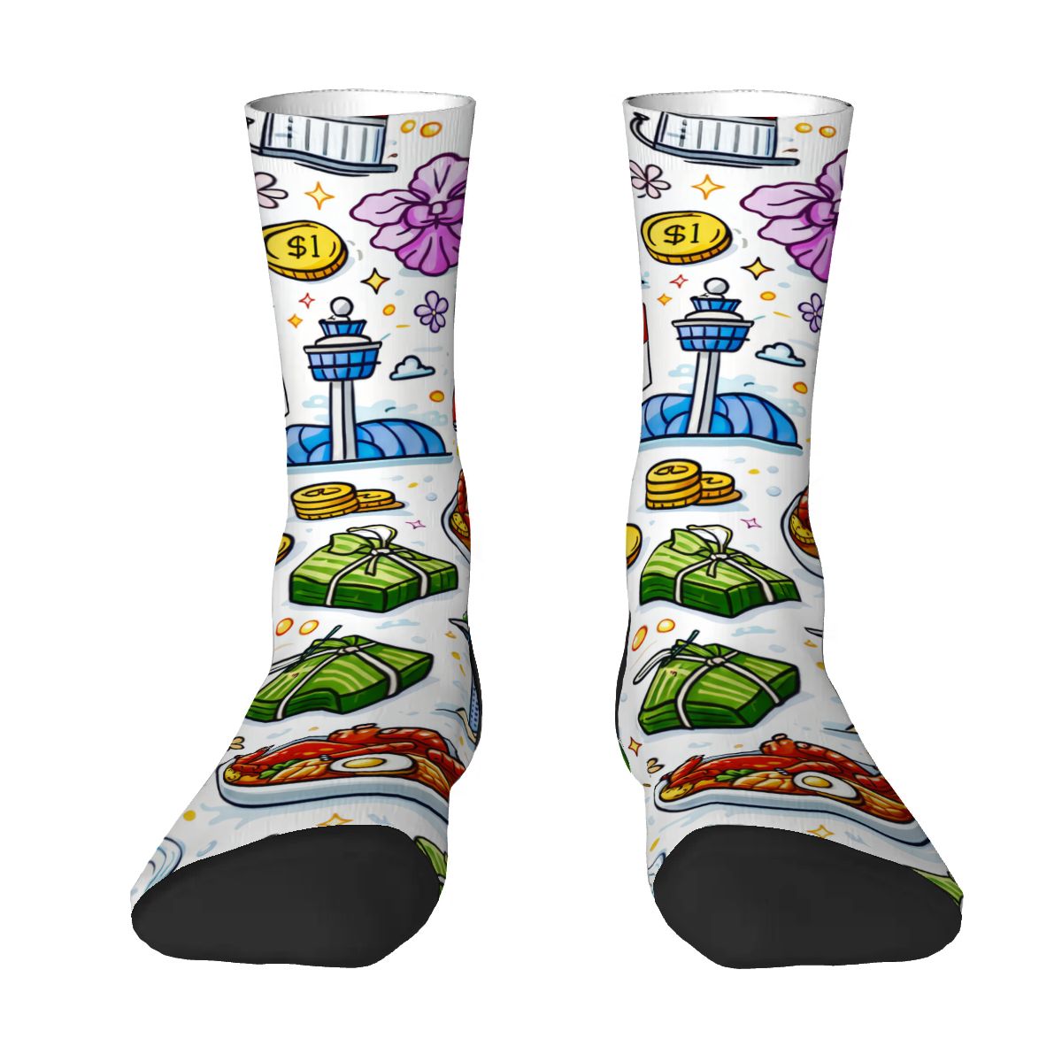 Custom Color Contrast Crew Socks