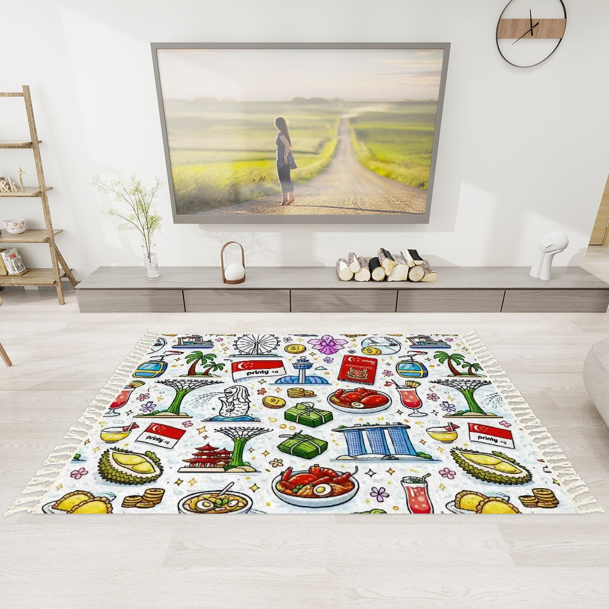 Custom Area Rug with Tassels (5:3)