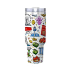 Custom Travel Coffee Mug with Handle and Straw (40oz)
