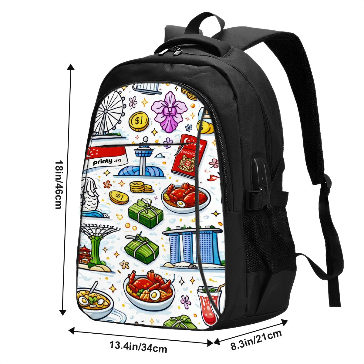 Custom Large Capacity Oxford Travel Laptop Backpack with USB
