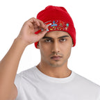 Custom Knit Hat with Heat Transfer Patch