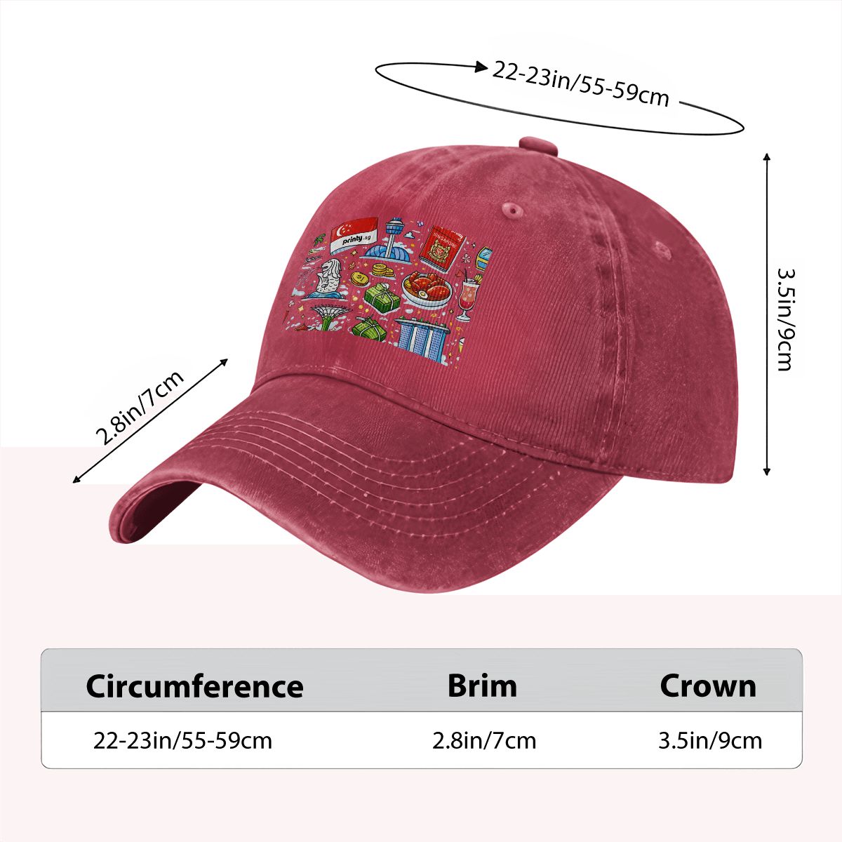 Custom Unisex Washed Denim Baseball Cap