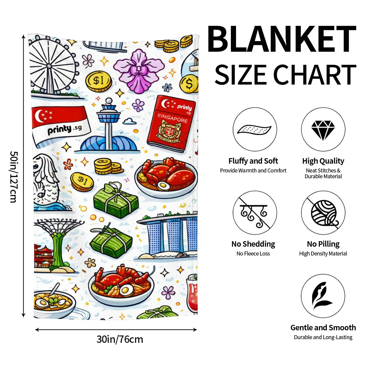 Custom 280 GSM Flannel Throw Blanket (3:5)
