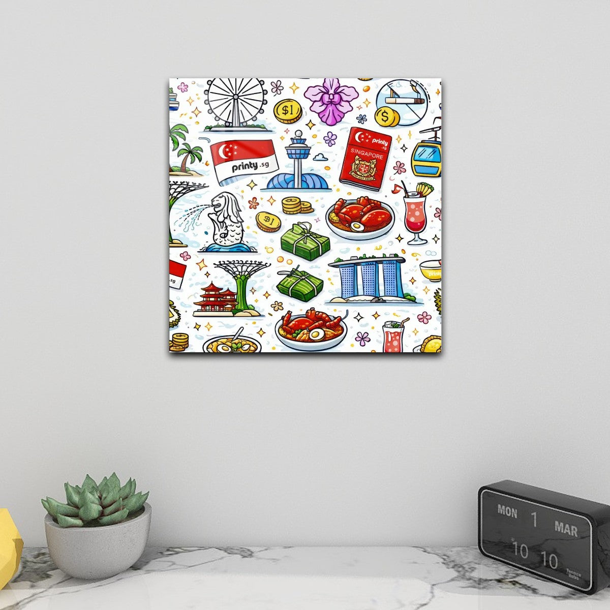 Custom Square Acrylic Wall Art Prints with Hook (1:1)