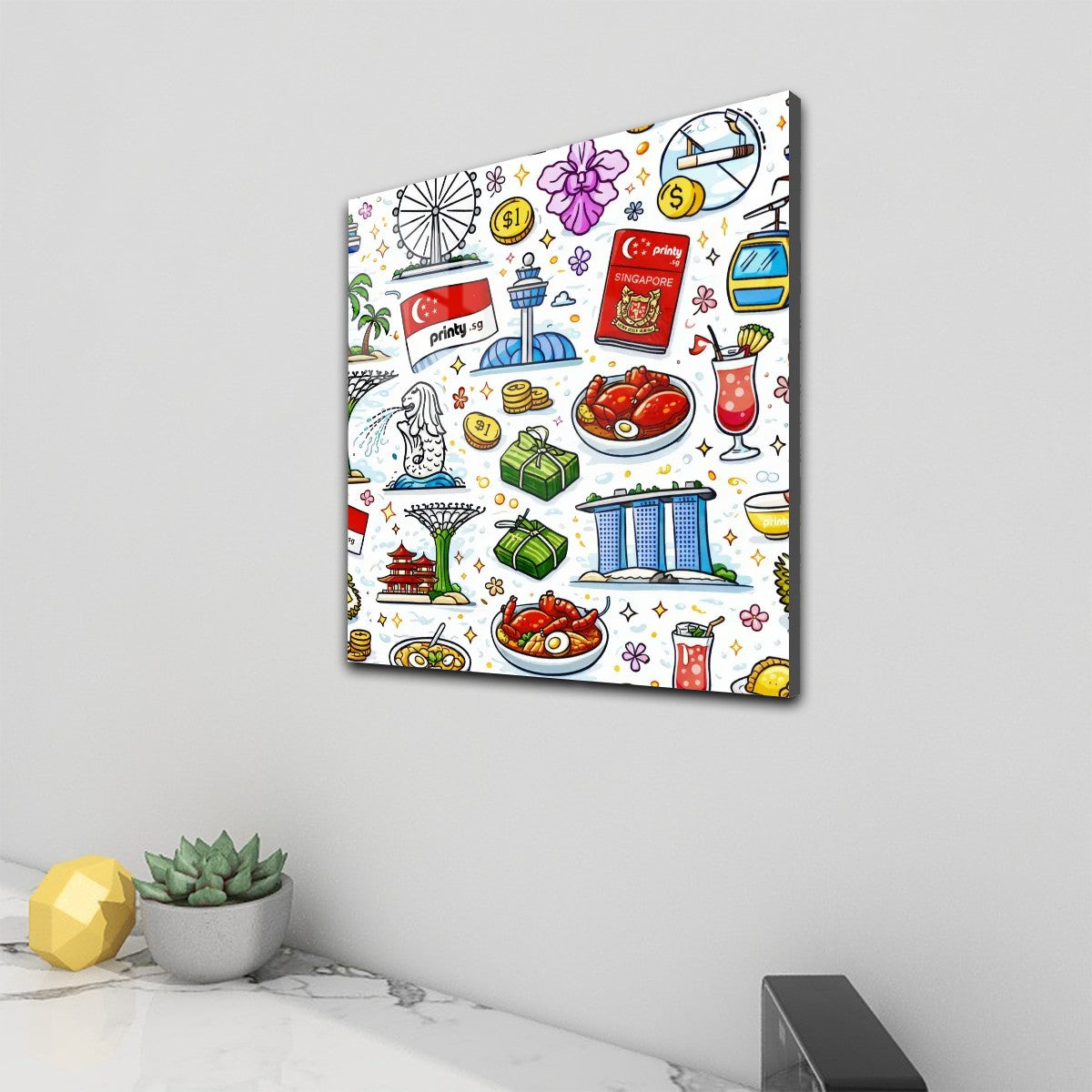 Custom Square Acrylic Wall Art Prints with Hook (1:1)