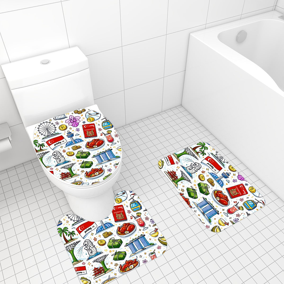 Custom Bathroom Rugs Set 3 pcs