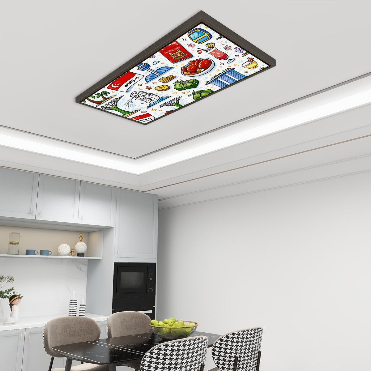 Custom Magnetic Fluorescent Light Covers for Ceiling Lights 4 Pcs