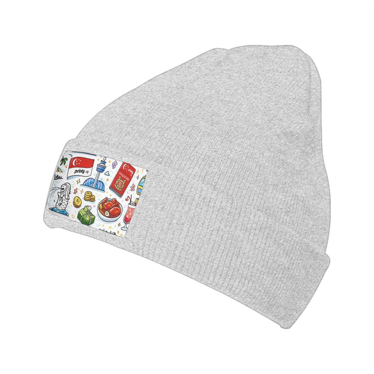 Custom Knitted Hat with Velvet Patches